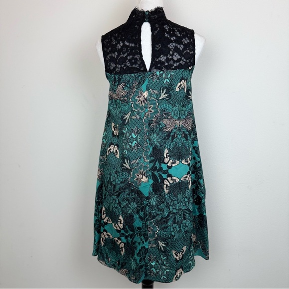 Maeve Teal and Black Lace Midi Dress - Picture 5 of 10